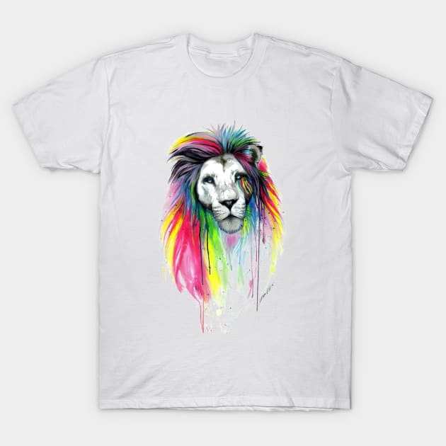 Watercolor Lion Painting T-Shirt by BadDesignCo